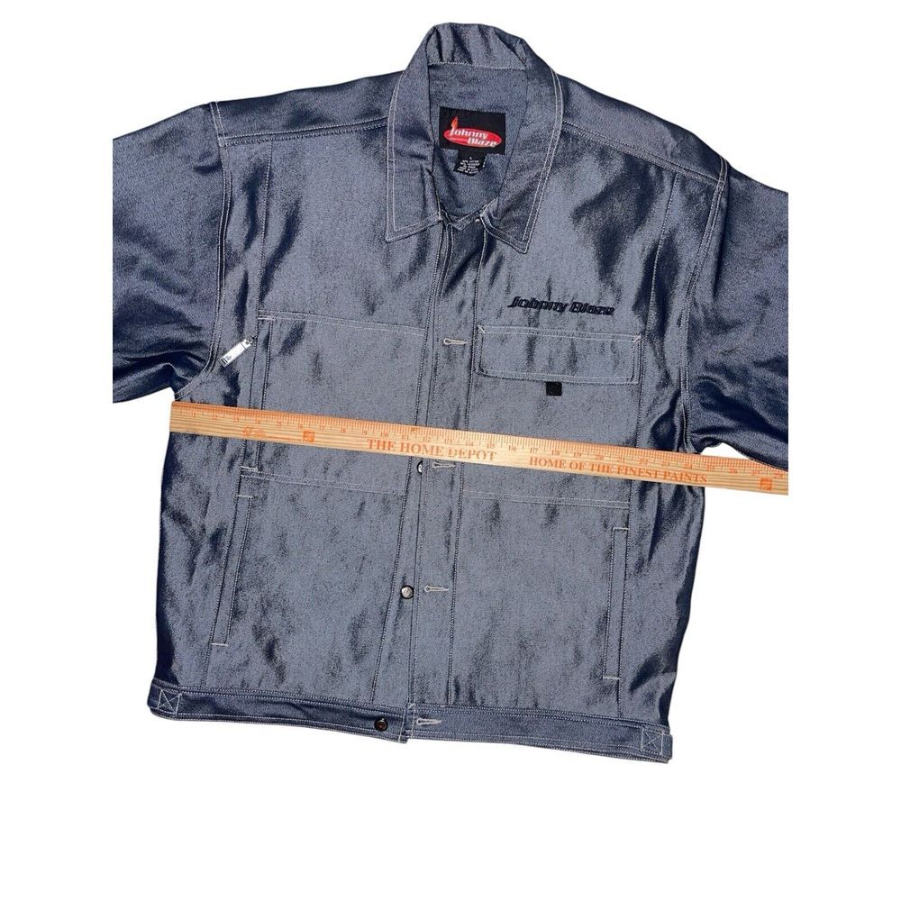 JOHNNY BLAZE Denim Jean Jacket L Men's Heavy Thick Jean Vintage Blue Method Man - Picture 6 of 11